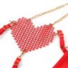 SUBBLIME - 955526 CONJUNTO DE SUJETADOR CON CADENAS Y CORAZÓN DE MALLA ROJO L/XL