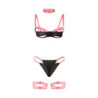 SUBBLIME - 955304 CONJUNTO DE SUJETADOR CON COLLAR Y DETALLES EN LAS PIERNAS ROSA FLUORESCENTE L/XL