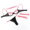 SUBBLIME - 955298 CONJUNTO DE SUJETADOR CON COLLAR Y DETALLES EN LAS PIERNAS ROSA FLUORESCENTE S/M