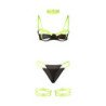 SUBBLIME - 955274 CONJUNTO DE SUJETADOR CON COLLAR Y DETALLES EN LAS PIERNAS VERDE FLUORESCENTE S/M