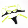 SUBBLIME - 955274 CONJUNTO DE SUJETADOR CON COLLAR Y DETALLES EN LAS PIERNAS VERDE FLUORESCENTE S/M