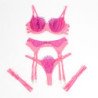 SUBBLIME - 955366 CONJUNTO DE SUJETADOR CON ENCAJE Y LIGUEROS ROSA Y MORADO L/XL