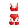 SUBBLIME - 955250 SET SUJETADOR CON LIGUERO BONDAGE ROJO S/M