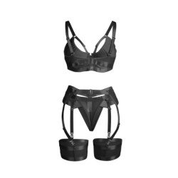 SUBBLIME - 955243 SUJETADOR BONDAGE NEGRO CON LIGUEROS TALLA L/XL