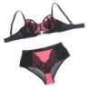 SUBBLIME - 955571 CONJUNTO SUJETADOR CON CREMALLERA DE MALLA DE CHAROL ROSA S/M