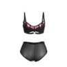 SUBBLIME - 955571 CONJUNTO DE SUJETADOR DE MALLA CON CREMALLERA DE CHAROL ROSA TALLA S/M