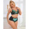 SUBBLIME - 955564 CONJUNTO DE SUJETADOR DE MALLA CON CREMALLERA DE CHAROL VERDE L/XL
