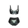 SUBBLIME - 955557 CONJUNTO DE SUJETADOR DE MALLA CON CREMALLERA DE CHAROL VERDE S/M