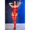 CHILIROSE - CR 4845 CORSET Y MEDIAS ROJOS XL