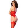 CHILIROSE - CR 4845 CORSET Y MEDIAS ROJO L