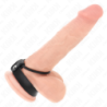 KINK - ANILLO DE SILICONA PARA PENE DE 3,8 CM CON DIVISOR DE BOLONES Y CORREA DE CUERO DE 22 X 1,5 CM