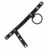 KINK - ANILLO DE SILICONA PARA PENE DE 3,8 CM CON DIVISOR DE BOLONES Y CORREA DE CUERO DE 22 X 1,5 CM
