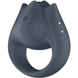 SATISFYER - PAR PERFECTO 2 MULTIVIBRADORES 2 EN 1 ANILLO PARA PENE Y ESTIMULADOR DE DEDOS GRIS