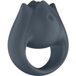 SATISFACTOR - PAR PERFECTO 2 MULTIVIBRADORES 2 EN 1 ANILLO PARA PENE Y ESTIMULADOR DE DEDOS GRIS