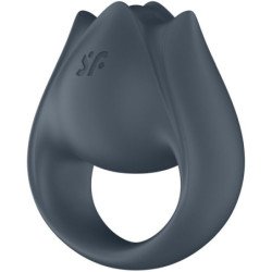 SATISFACTOR - PAR PERFECTO 2 MULTIVIBRADORES 2 EN 1 ANILLO PARA PENE Y ESTIMULADOR DE DEDOS GRIS
