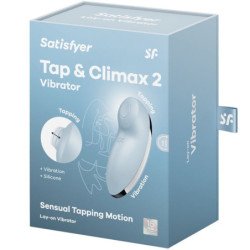 SATISFYER - TAP & CLIMAX 2 VIBRADOR & ESTIMULADOR AZUL