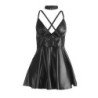 SUBBLIME - 955380 VESTIDO CON TIRANTES DE CUERO NEGRO TALLA L/XL