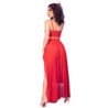 CHILIROSE - CR 4850 CONJUNTO DE TOP Y LEGGINGS ROJOS CON ACCESORIOS DORADOS L