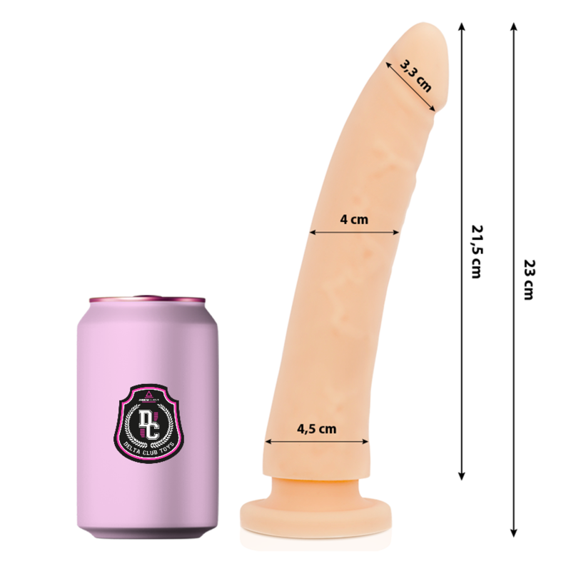 DELTA CLUB - JUGUETES DILDO NATURAL DE SILICONA MÉDICA 23 CM -O- 4,5 CM