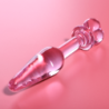 NEBULA SERIES BY IBIZA - MODELO 7 TAPÓN ANAL DE VIDRIO DE BOROSILICATO ROSA 13,5 CM -O- 3 CM