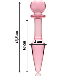 NEBULA SERIES BY IBIZA - MODELO 7 TAPÓN ANAL DE VIDRIO DE BOROSILICATO ROSA 13,5 CM -O- 3 CM