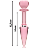 NEBULA SERIES BY IBIZA - MODELO 7 TAPÓN ANAL DE VIDRIO DE BOROSILICATO ROSA 13,5 CM -O- 3 CM