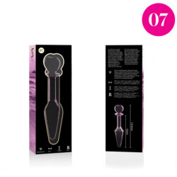NEBULA SERIES BY IBIZA - MODELO 7 TAPÓN ANAL DE VIDRIO DE BOROSILICATO ROSA 13,5 CM -O- 3 CM