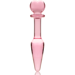 NEBULA SERIES BY IBIZA - MODELO 7 TAPÓN ANAL DE VIDRIO DE BOROSILICATO ROSA 13,5 CM -O- 3 CM