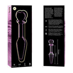 NEBULA SERIES BY IBIZA - MODELO 7 TAPÓN ANAL DE VIDRIO DE BOROSILICATO ROSA 13,5 CM -O- 3 CM