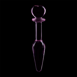 NEBULA SERIES BY IBIZA - MODELO 7 TAPÓN ANAL DE VIDRIO DE BOROSILICATO ROSA 13,5 CM -O- 3 CM