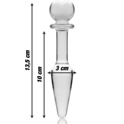 NEBULA SERIES BY IBIZA - MODELO 7 TAPÓN ANAL DE VIDRIO DE BOROSILICATO TRANSPARENTE 13,5 CM -O- 3 CM