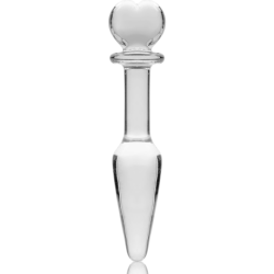 NEBULA SERIES BY IBIZA - MODELO 7 TAPÓN ANAL DE VIDRIO DE BOROSILICATO TRANSPARENTE 13,5 CM -O- 3 CM