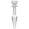 NEBULA SERIES BY IBIZA - MODELO 7 TAPÓN ANAL DE VIDRIO DE BOROSILICATO TRANSPARENTE 13,5 CM -O- 3 CM