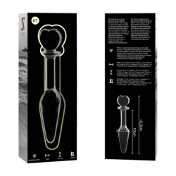 SERIE NEBULA DE IBIZA - MODELO 7 TAPÓN ANAL DE VIDRIO DE BOROSILICATO TRANSPARENTE 13,5 CM -O- 3 CM