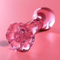 NEBULA SERIES BY IBIZA - MODELO 2 TAPÓN ANAL DE VIDRIO DE BOROSILICATO ROSA 11 CM -O- 3,5 CM