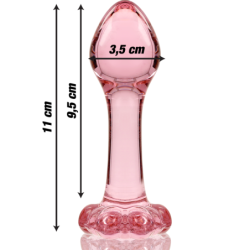 NEBULA SERIES BY IBIZA - MODELO 2 TAPÓN ANAL DE VIDRIO DE BOROSILICATO ROSA 11 CM -O- 3,5 CM