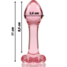 NEBULA SERIES BY IBIZA - MODELO 2 TAPÓN ANAL DE VIDRIO DE BOROSILICATO ROSA 11 CM -O- 3,5 CM