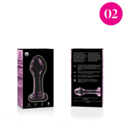 NEBULA SERIES BY IBIZA - MODELO 2 TAPÓN ANAL DE VIDRIO DE BOROSILICATO ROSA 11 CM -O- 3,5 CM