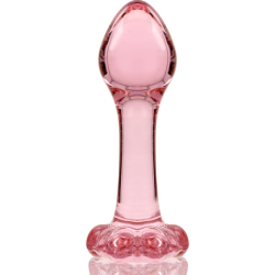 NEBULA SERIES BY IBIZA - MODELO 2 TAPÓN ANAL DE VIDRIO DE BOROSILICATO ROSA 11 CM -O- 3,5 CM
