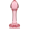 NEBULA SERIES BY IBIZA - MODELO 2 TAPÓN ANAL DE VIDRIO DE BOROSILICATO ROSA 11 CM -O- 3,5 CM