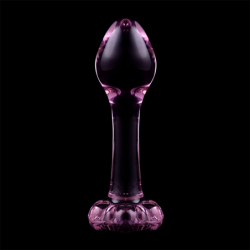 NEBULA SERIES BY IBIZA - MODELO 2 TAPÓN ANAL DE VIDRIO DE BOROSILICATO ROSA 11 CM -O- 3,5 CM