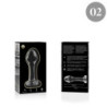 NEBULA SERIES BY IBIZA - MODELO 2 TAPÓN ANAL DE VIDRIO DE BOROSILICATO TRANSPARENTE 11 CM -O- 3,5 CM
