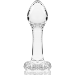 NEBULA SERIES BY IBIZA - MODELO 2 TAPÓN ANAL DE VIDRIO DE BOROSILICATO TRANSPARENTE 11 CM -O- 3,5 CM
