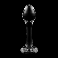 NEBULA SERIES BY IBIZA - MODELO 2 TAPÓN ANAL DE VIDRIO DE BOROSILICATO TRANSPARENTE 11 CM -O- 3,5 CM