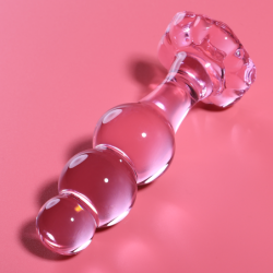 NEBULA SERIES BY IBIZA - MODELO 1 TAPÓN ANAL DE VIDRIO DE BOROSILICATO ROSA 10,5 CM -O- 3 CM