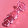 NEBULA SERIES BY IBIZA - MODELO 1 TAPÓN ANAL DE VIDRIO DE BOROSILICATO ROSA 10,5 CM -O- 3 CM