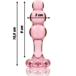NEBULA SERIES BY IBIZA - MODELO 1 TAPÓN ANAL DE VIDRIO DE BOROSILICATO ROSA 10,5 CM -O- 3 CM