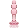 NEBULA SERIES BY IBIZA - MODELO 1 TAPÓN ANAL DE VIDRIO DE BOROSILICATO ROSA 10,5 CM -O- 3 CM