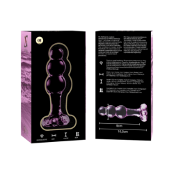 NEBULA SERIES BY IBIZA - MODELO 1 TAPÓN ANAL DE VIDRIO DE BOROSILICATO ROSA 10,5 CM -O- 3 CM