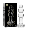 NEBULA SERIES BY IBIZA - MODELO 1 TAPÓN ANAL DE VIDRIO DE BOROSILICATO TRANSPARENTE 10,5 CM -O- 3 CM